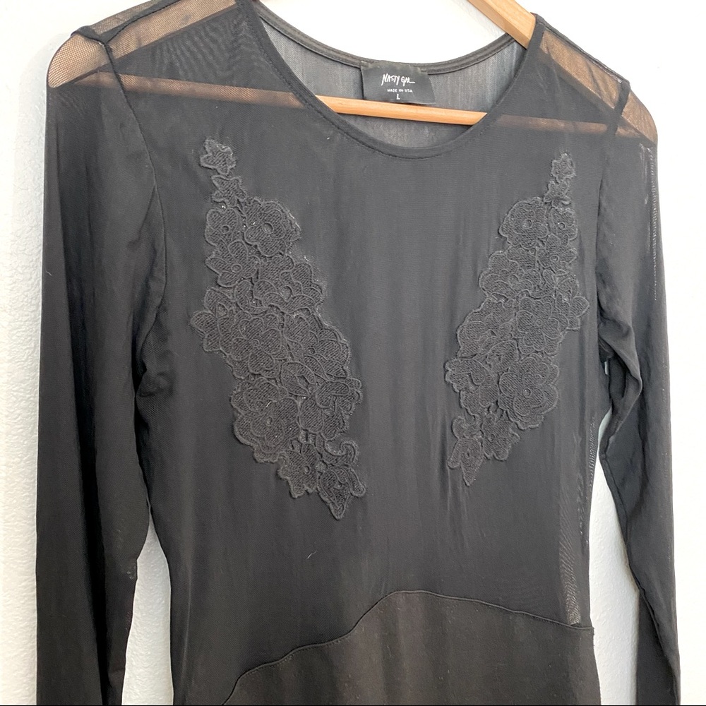 Nasty Gal Sheer Top Mini Dress